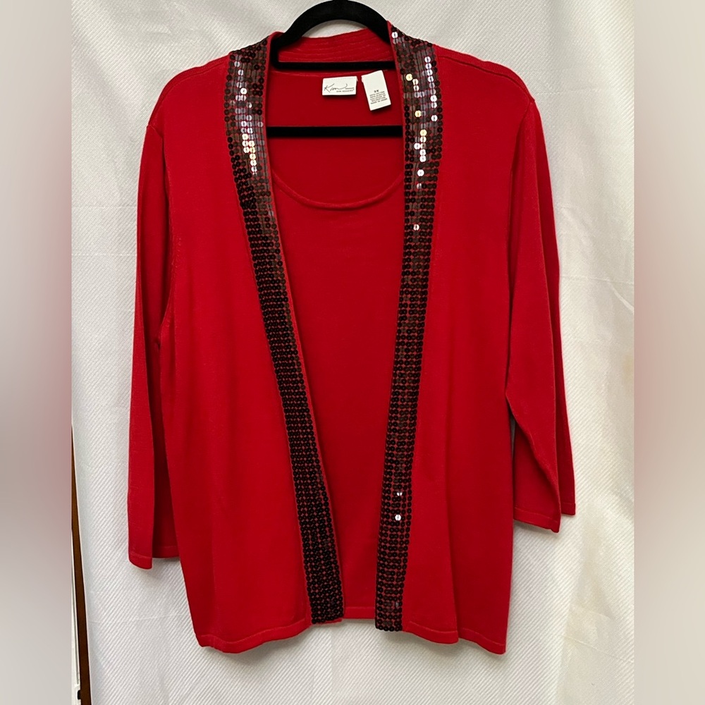 Kim Rogers Women’s Red Sequin Trim Blouse Plus Size
2 tops made together 3X